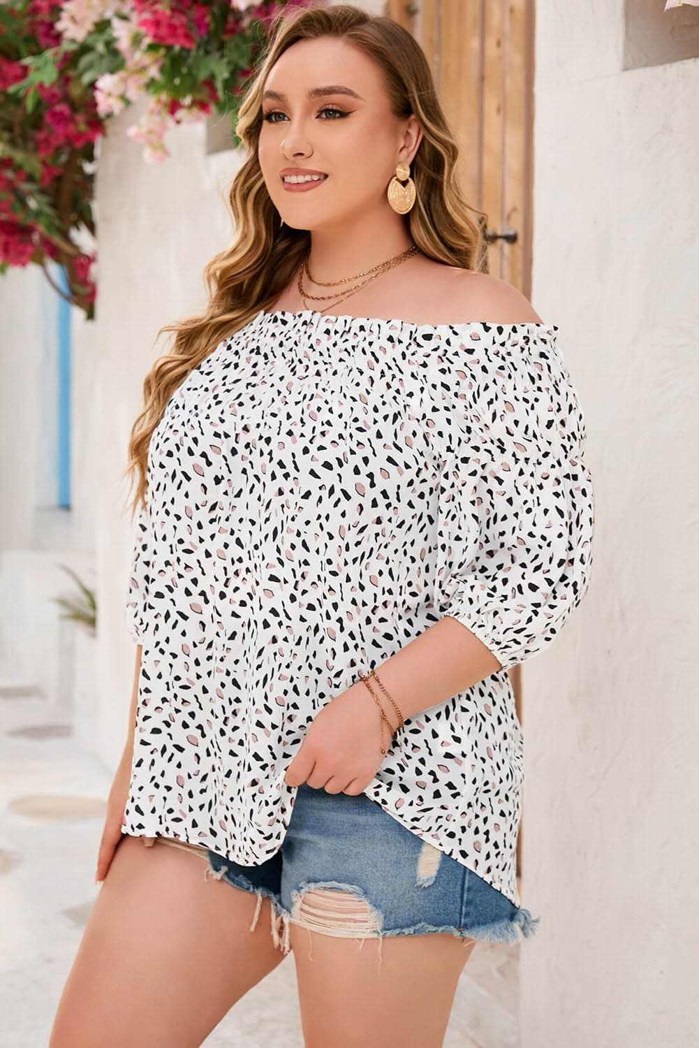 Stylish plus size off-shoulder blouse - Love Salve